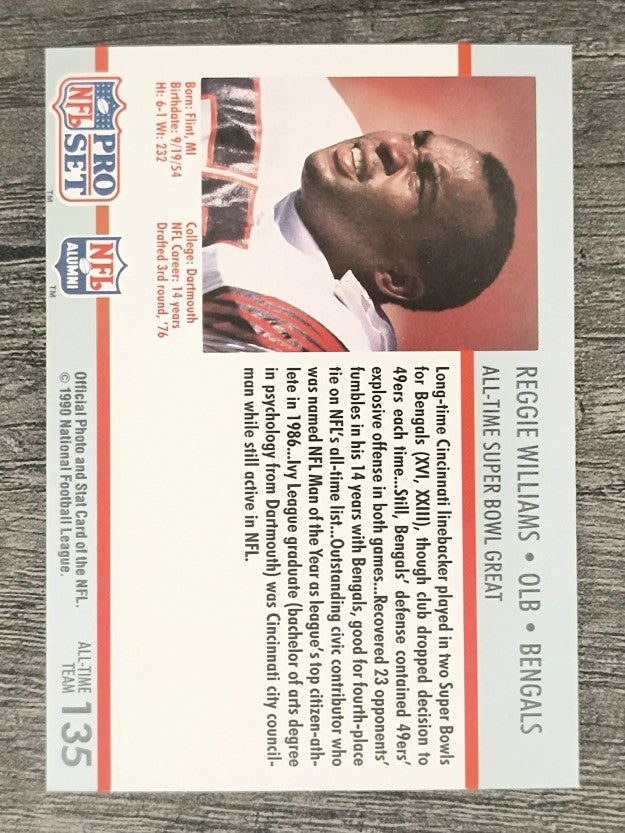 1990-91 Pro Set Super Bowl 160 #135 Reggie Williams
