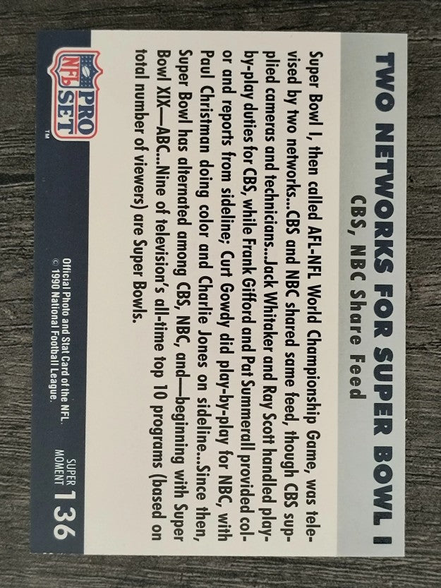 1990-91 Pro Set Super Bowl 160 #136 Two Networks