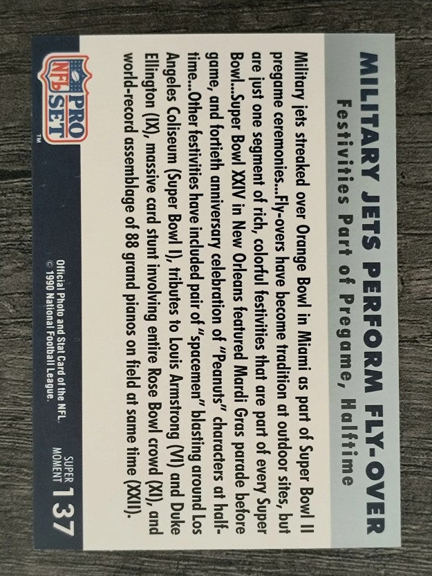 1990-91 Pro Set Super Bowl 160 #137 First Fly-Over