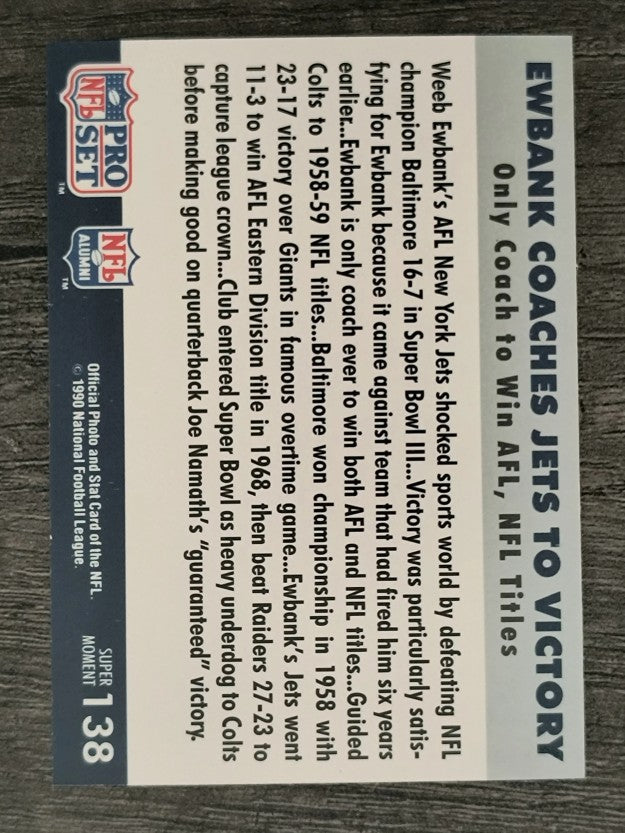1990-91 Pro Set Super Bowl 160 #138 Weeb Ewbank RC