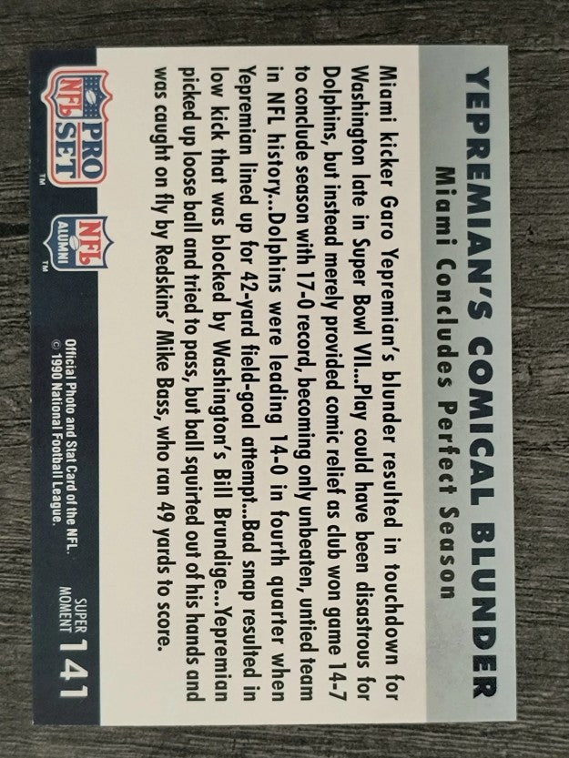 1990-91 Pro Set Super Bowl 160 #141 Garo Yepremian