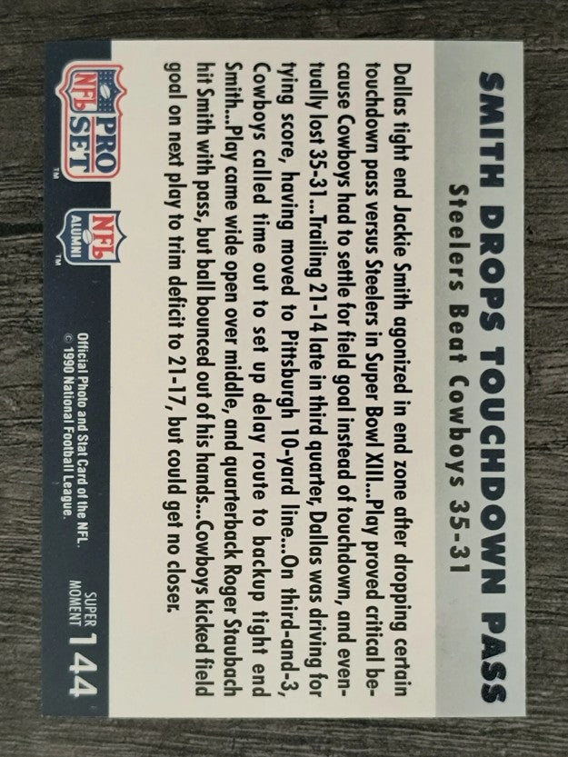 1990-91 Pro Set Super Bowl 160 #144 Jackie Smith