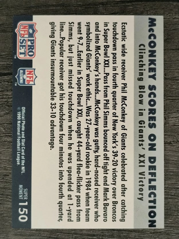 1990-91 Pro Set Super Bowl 160 #150 Phil McConkey