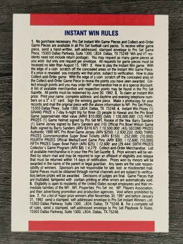 1990 Pro Set Playbook #IV Playbook IV