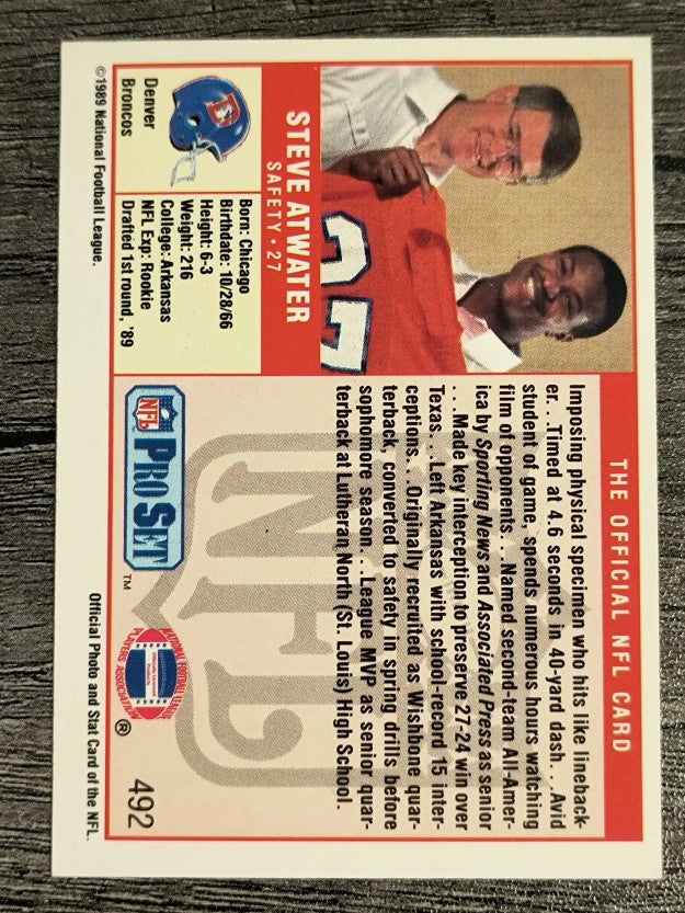 1989 Pro Set #492 Steve Atwater RC (EXMT)