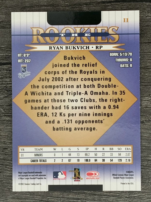 2002 Donruss Rookies #11 Ryan Bukvich RC