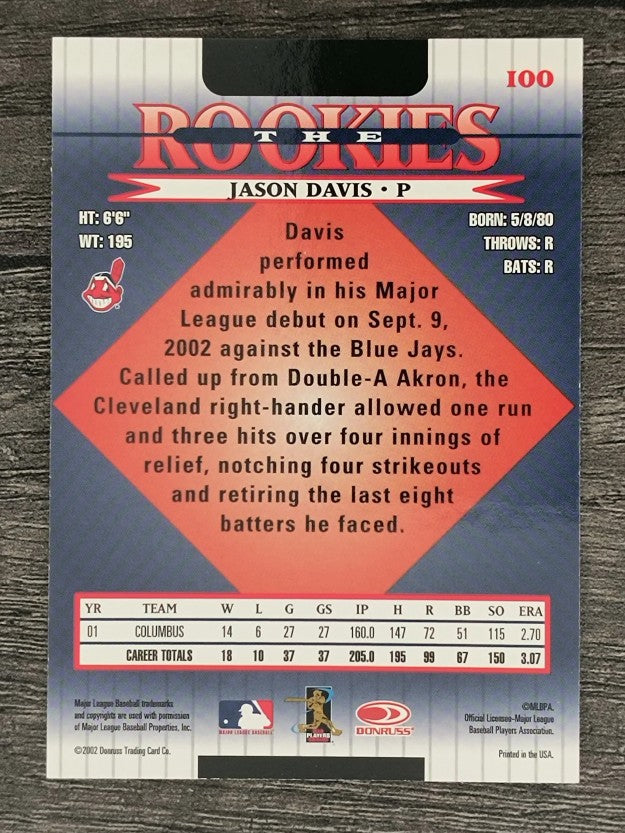 2002 Donruss Rookies #100 Jason Davis RC