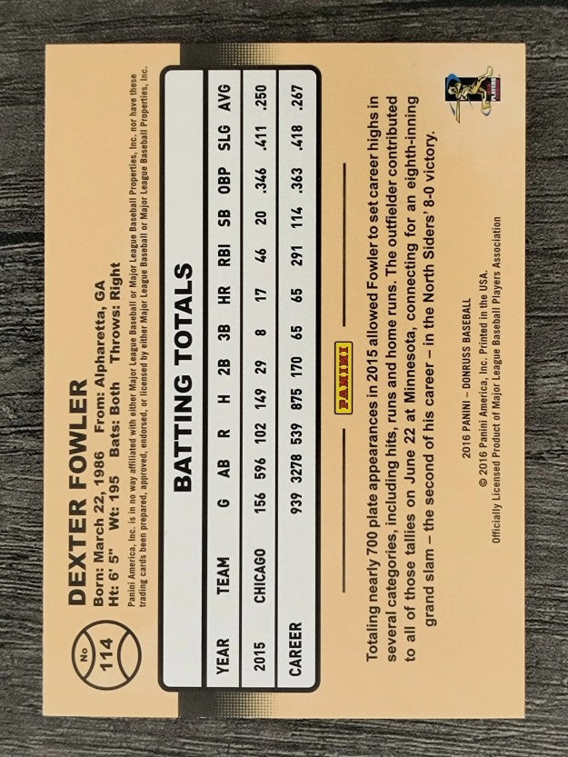 2016 Donruss #114 Dexter Fowler