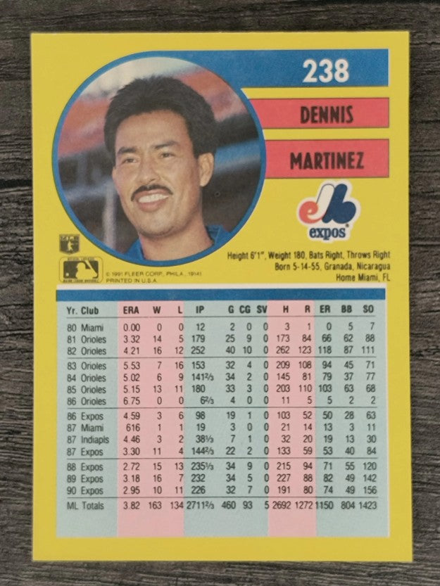 1991 Fleer #238 Dennis Martinez