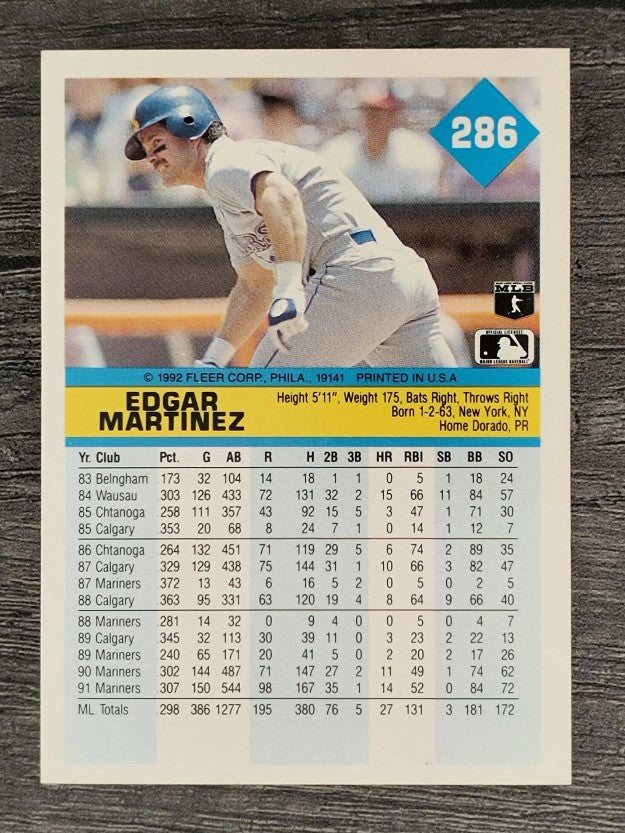 1992 Fleer #286 Edgar Martinez