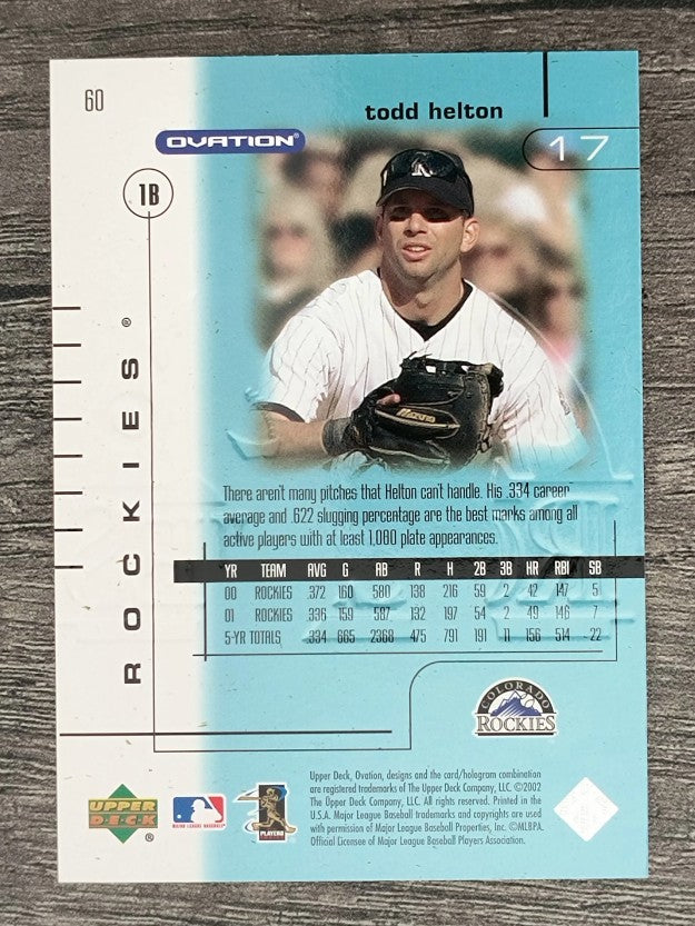 2002 Upper Deck Ovation #60 Todd Helton