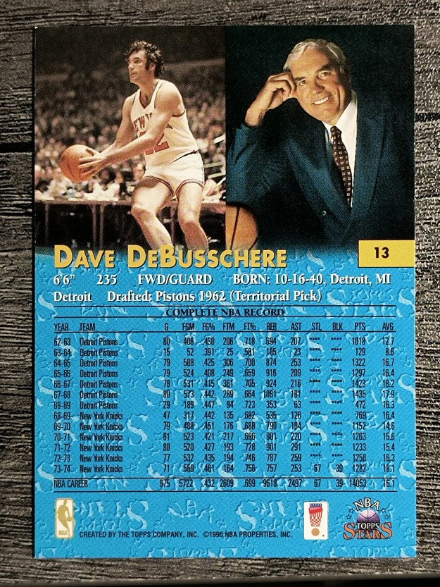 1996 Topps Stars #13 Dave DeBusschere