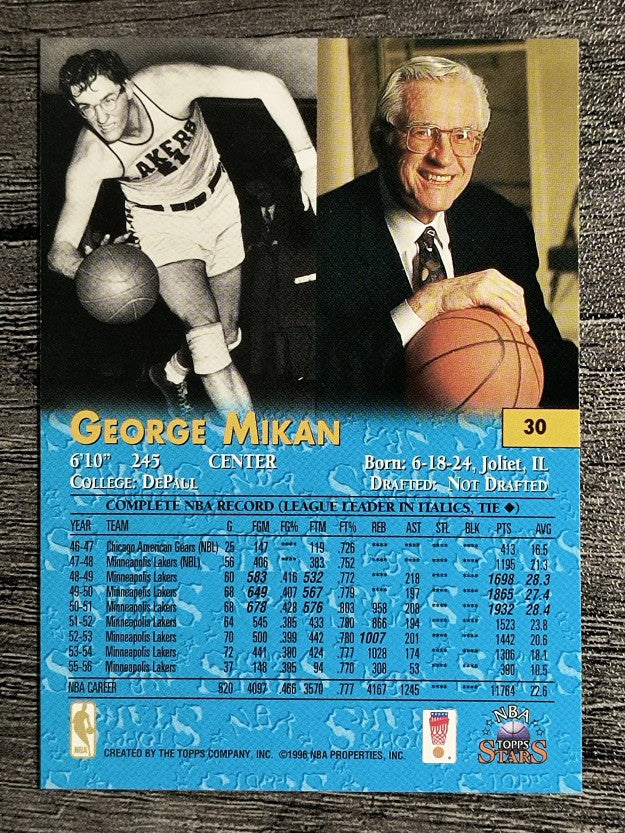 1996 Topps Stars #30 George Mikan