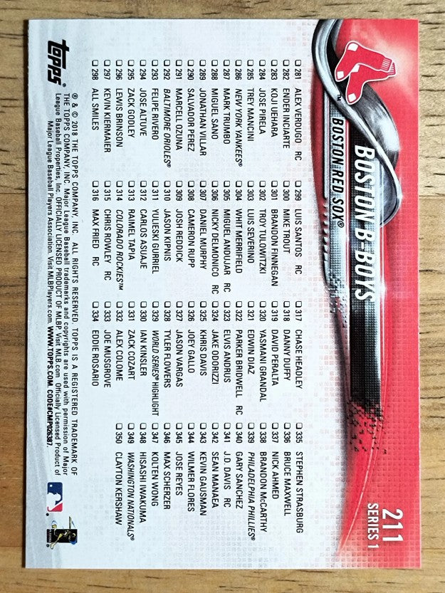 2018 Topps #211 Boston B-Boys/Mookie Betts/Jackie Bradley Jr./Andrew Benintendi