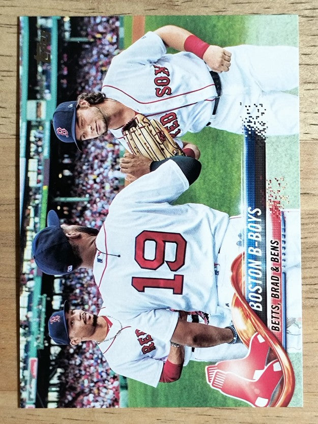 2018 Topps #211 Boston B-Boys/Mookie Betts/Jackie Bradley Jr./Andrew Benintendi