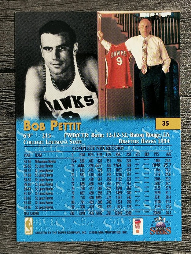 1996 Topps Stars #35 Bob Pettit