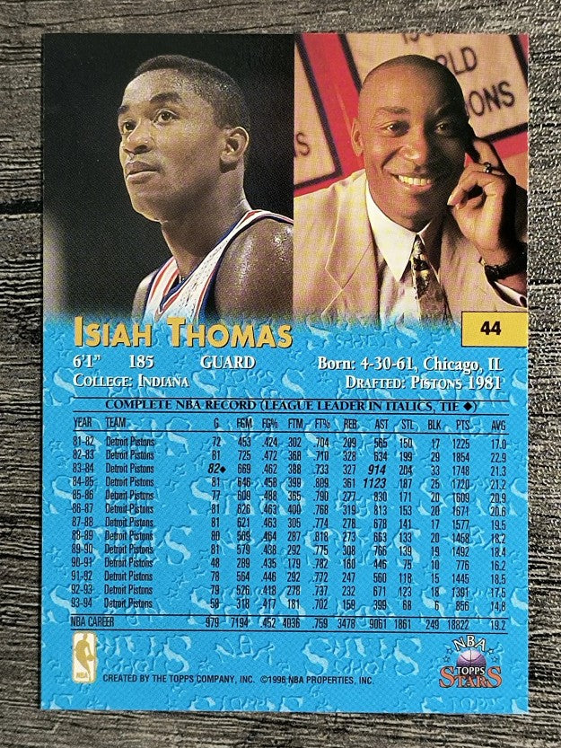 1996 Topps Stars #44 Isiah Thomas