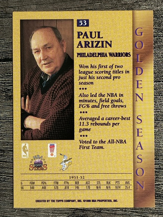 1996 Topps Stars #53 Paul Arizin GS