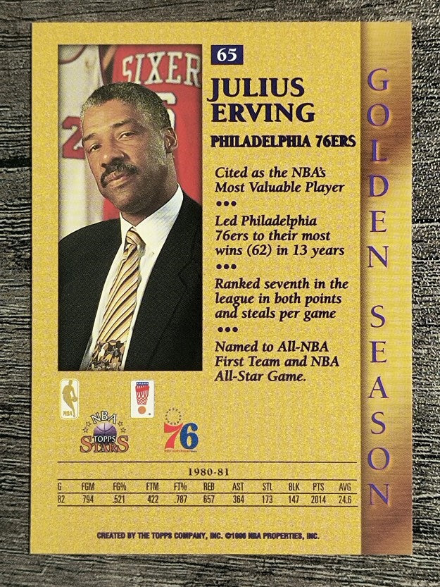 1996 Topps Stars #65 Julius Erving GS
