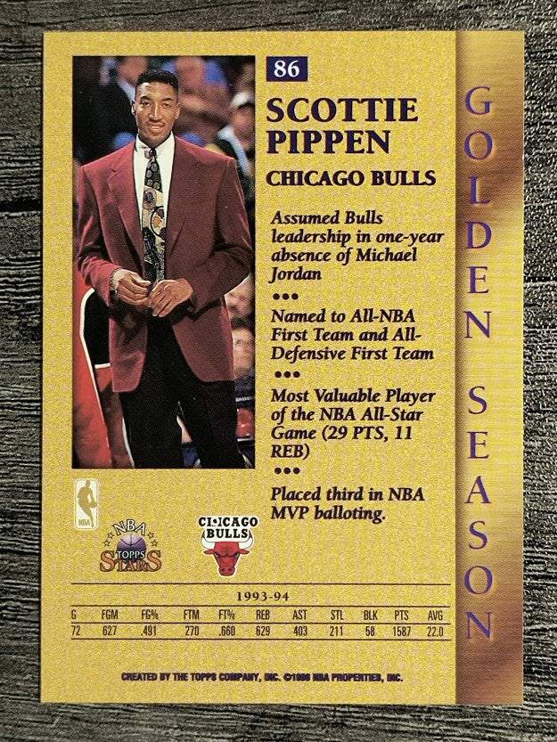 1996 Topps Stars #86 Scottie Pippen GS