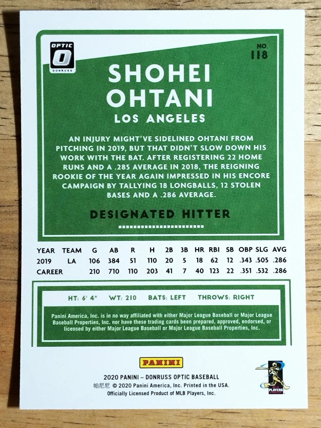 2020 Donruss Optic #118 Shohei Ohtani