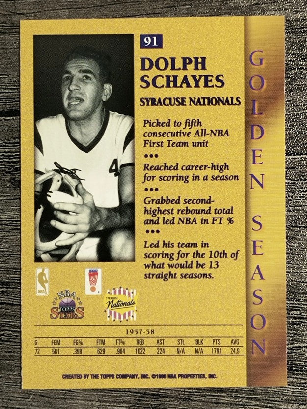 1996 Topps Stars #91 Dolph Schayes GS