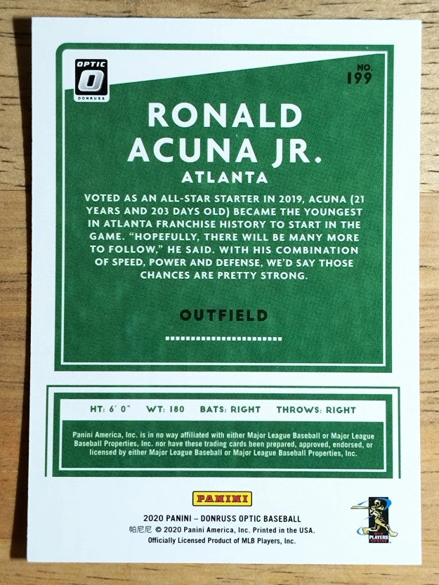 2020 Donruss Optic #199 Ronald Acuna Jr. AS