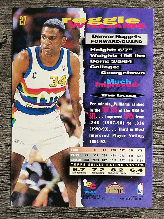 1993-94 Stadium Club #27 Reggie Williams
