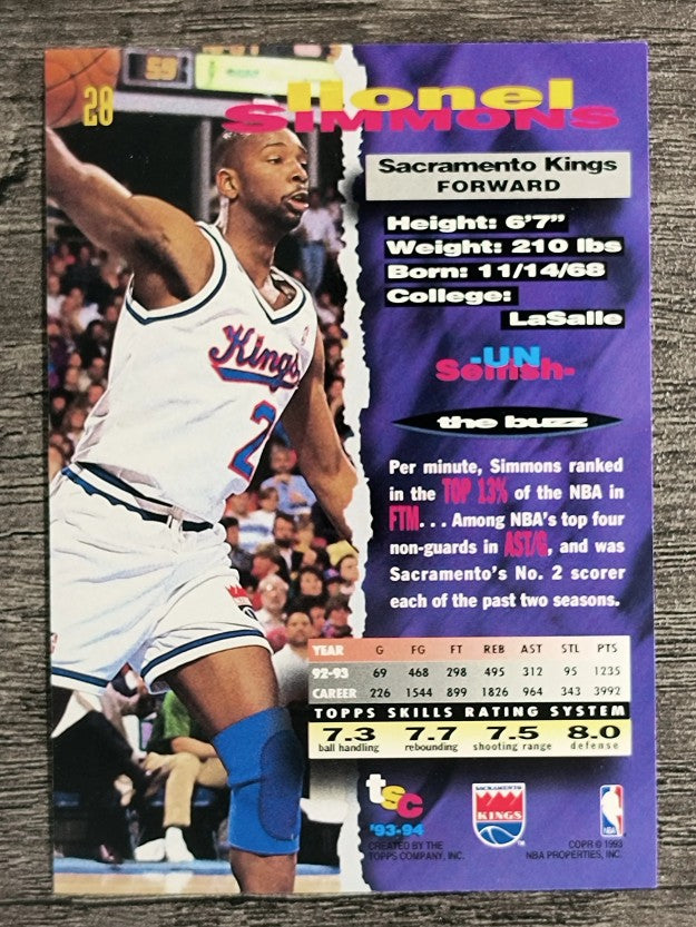 1993-94 Stadium Club #28 Lionel Simmons