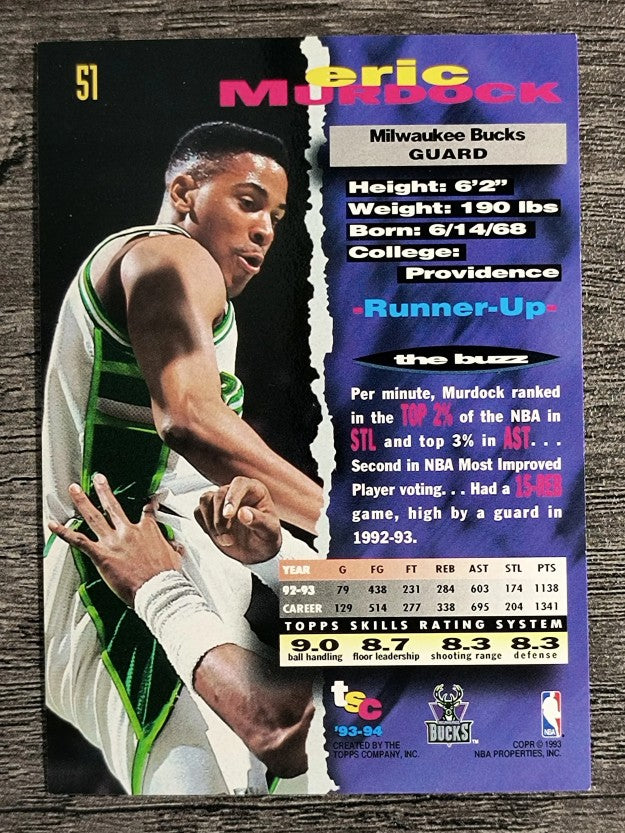 1993-94 Stadium Club #51 Eric Murdock