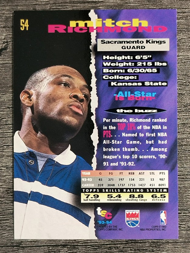 1993-94 Stadium Club #54 Mitch Richmond