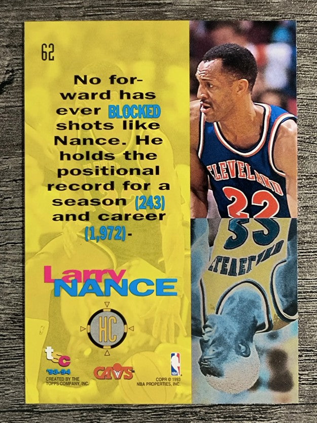 1993-94 Stadium Club #62 Larry Nance HC
