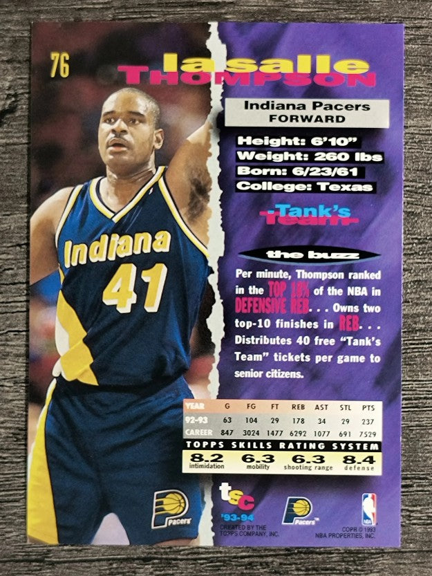 1993-94 Stadium Club #76 LaSalle Thompson