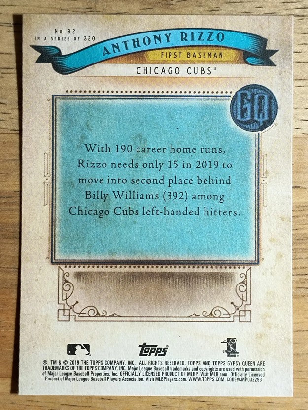 2019 Topps Gypsy Queen #32 Anthony Rizzo