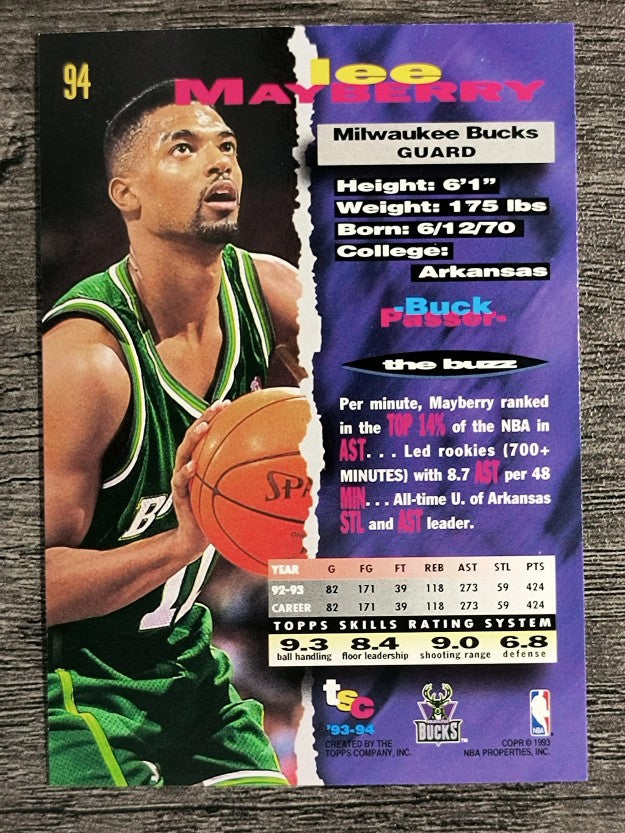 1993-94 Stadium Club #94 Lee Mayberry