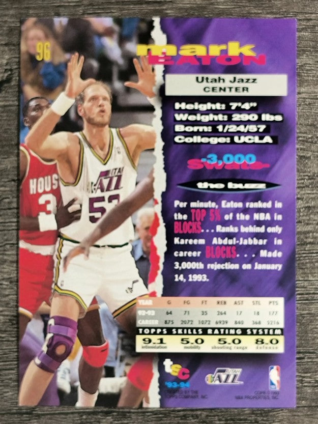 1993-94 Stadium Club #96 Mark Eaton