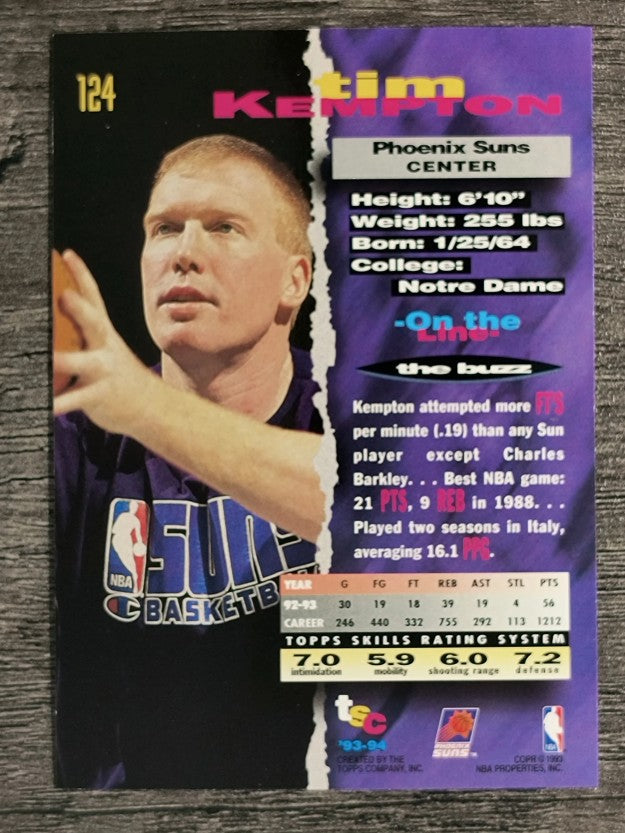 1993-94 Stadium Club #124 Tim Kempton