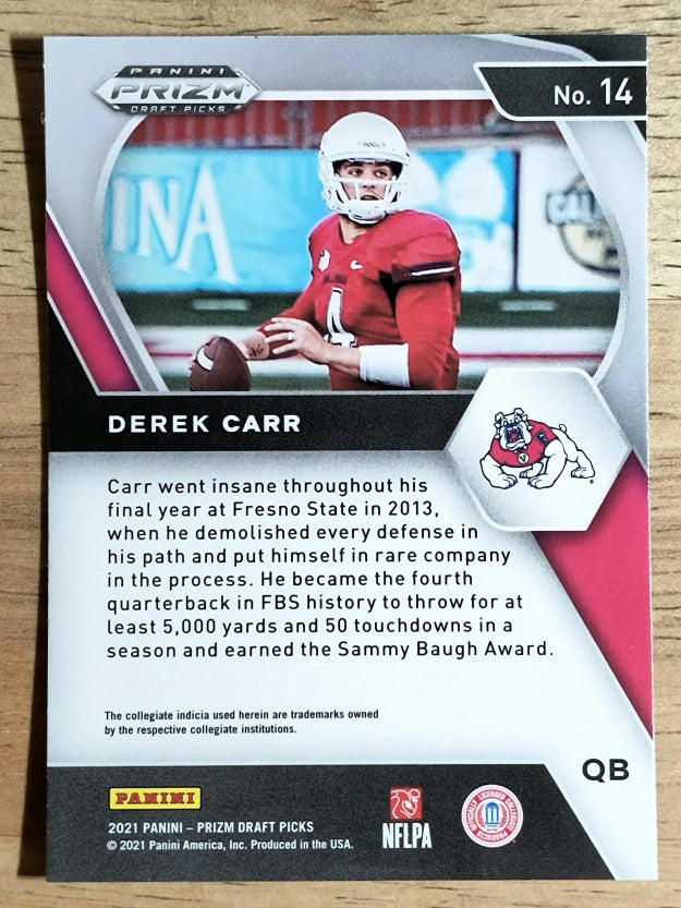 2021 Panini Prizm Draft Picks #14 Derek Carr