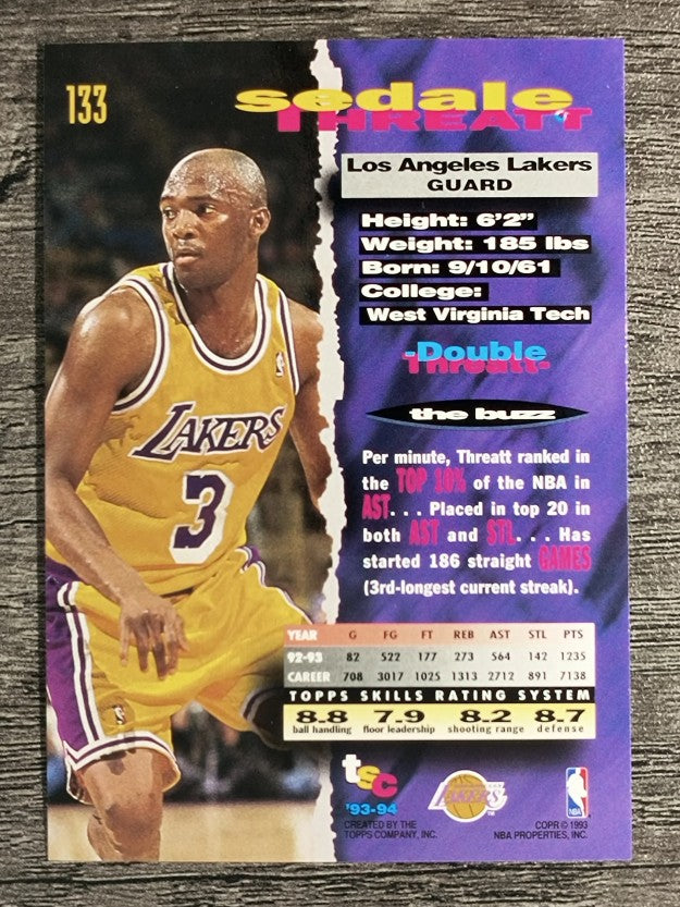 1993-94 Stadium Club #133 Sedale Threatt