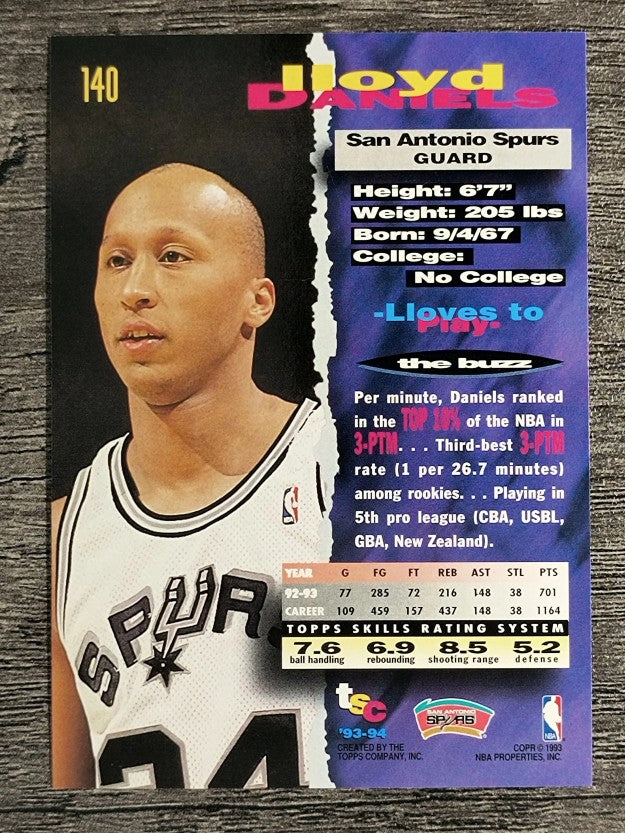 1993-94 Stadium Club #140 Lloyd Daniels