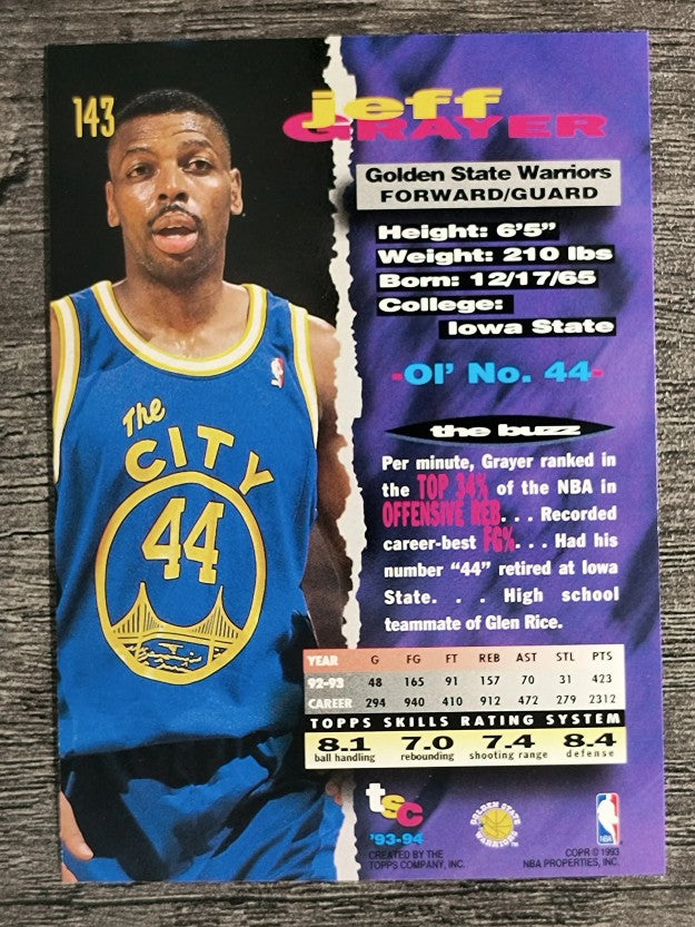 1993-94 Stadium Club #143 Jeff Grayer