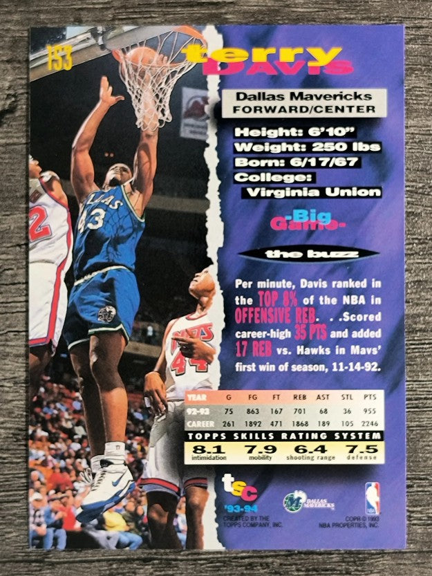 1993-94 Stadium Club #153 Terry Davis