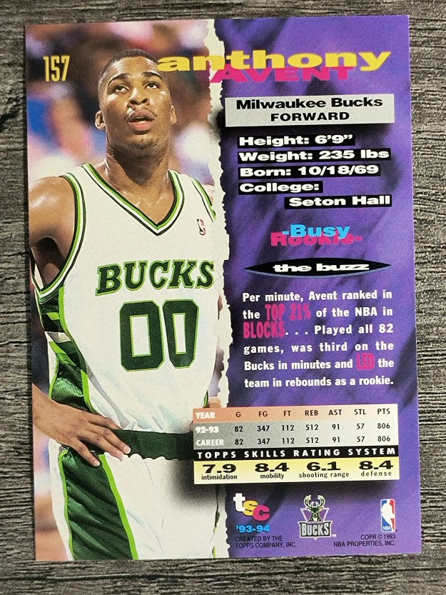 1993-94 Stadium Club #157 Anthony Avent