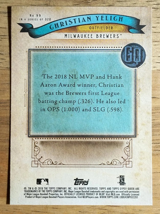 2019 Topps Gypsy Queen #99 Christian Yelich