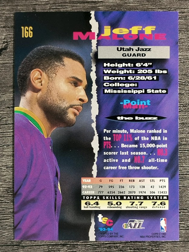1993-94 Stadium Club #166 Jeff Malone