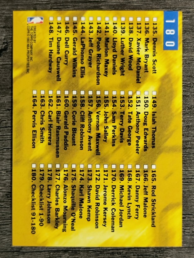 1993-94 Stadium Club #180 Checklist 91-180
