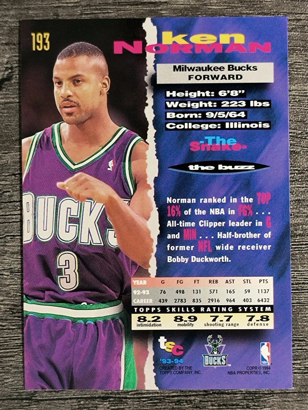 1993-94 Stadium Club #193 Ken Norman