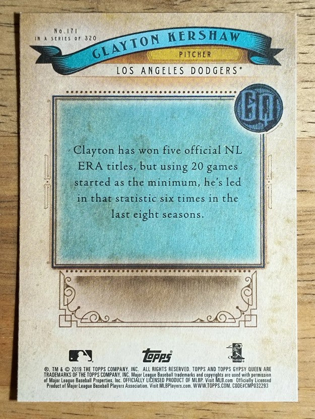 2019 Topps Gypsy Queen #171 Clayton Kershaw