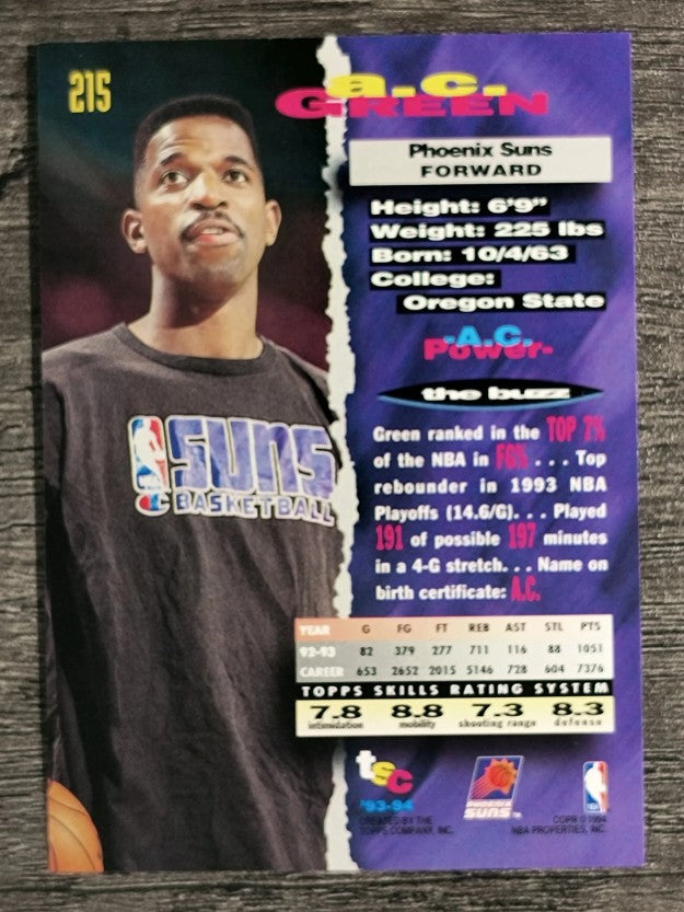 1993-94 Stadium Club #215 A.C. Green