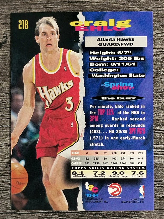 1993-94 Stadium Club #218 Craig Ehlo